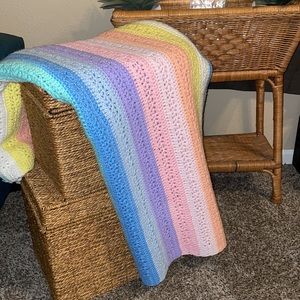 Handmade pastel rainbow blanket throw 🌈